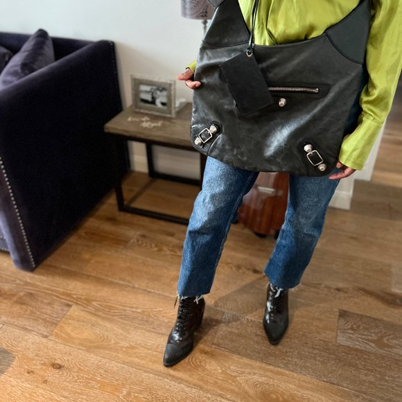 Balenciaga Black Motocross Agneau Giant Hobo Bag - Picture 7 of 8